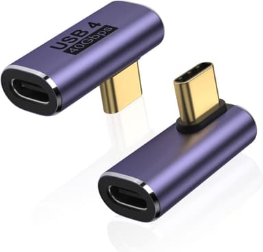 NÖRDIC USB4 kulmikas sovitin uros-naaras 40G 8K60Hz PD100W