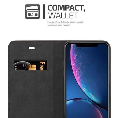 iPhone XR Suojakuori Lompakkokotelo (Musta)