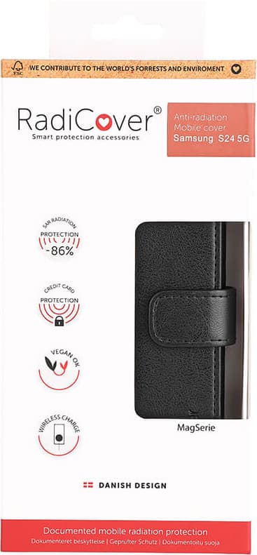 Radicover Flipcase Samsung Galaxy S24 lompakkokotelo (musta)