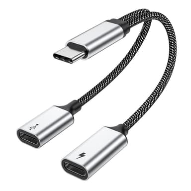 USB-C uros ja kaksois USB-C naaras jakajakaapeli pikalataus