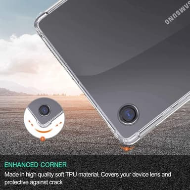 Samsung Galaxy Tab A9 Kuori Kirkas TPU + Reunahiomattu