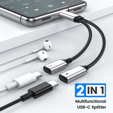 USB-C uros ja kaksois USB-C naaras jakajakaapeli pikalataus