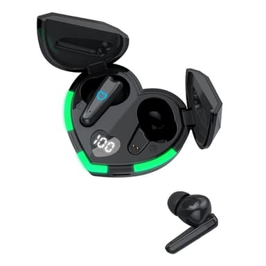 Bluetooth 5.3 In-Ear kuulokkeet + sydänlatauskotelo - musta