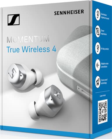 Sennheiser Momentum 4 täysin langattomat in-ear kuulokkeet (v./hopea)