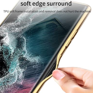 SKALO Samsung S24 Ultra PU-nahkainen Gold Edge Suojakuori - Musta