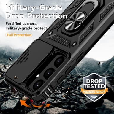 SKALO Samsung S24 Armor hybridi metallirengas kameran liukusäädin - Musta