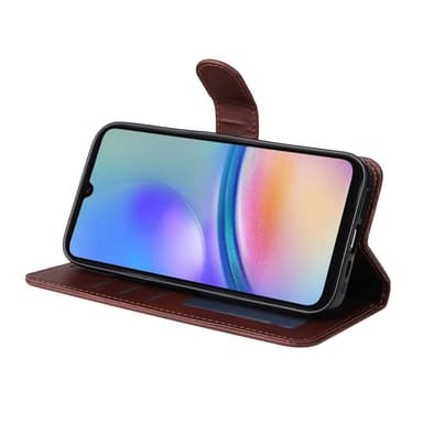 SKALO Samsung A05s 4G PU-nahkainen Lompakkokotelo - Ruskea
