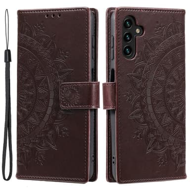 SKALO Samsung S24 Mandala lompakkokotelo - Ruskea