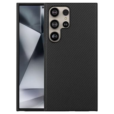 SKALO Samsung S24 Ultra Carbon Fiber TPU-suojakuori - Musta