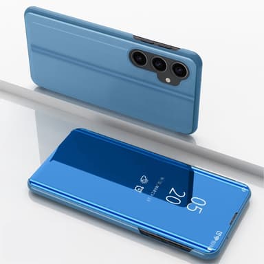 SKALO Samsung S23 FE Clear View Mirror Lompakko - Sininen