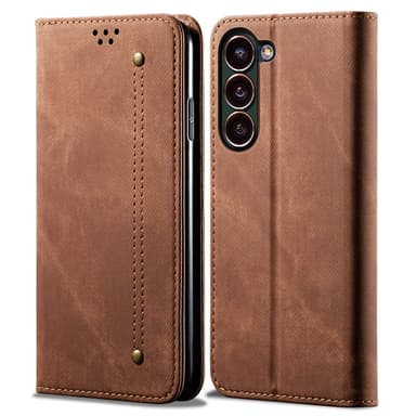 SKALO Samsung S24 Jeans Lompakkokotelo - Ruskea