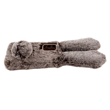 SKALO Samsung S24 3D Soft Furry Bunny Ears Suojakuori - Harmaa