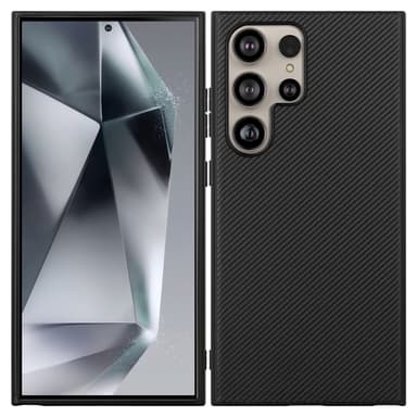 SKALO Samsung S24 Ultra Carbon Fiber TPU-suojakuori - Musta