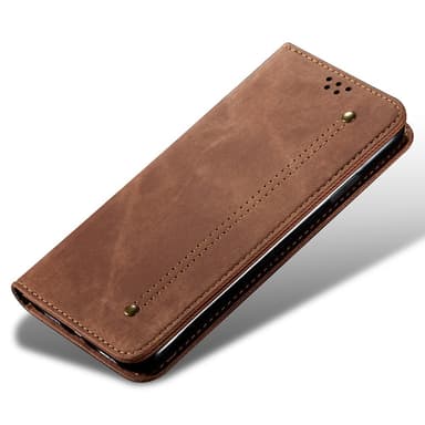 SKALO Samsung S24 Jeans Lompakkokotelo - Ruskea