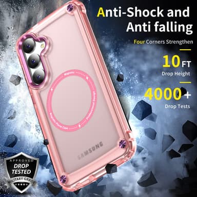 SKALO Samsung S24 Läpinäkyvä TPU Magneetti/Metal Suojakuori - Pinkki