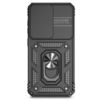 SKALO Samsung S24+ Armor hybridi metallirengas kameran liukusäädin - Musta