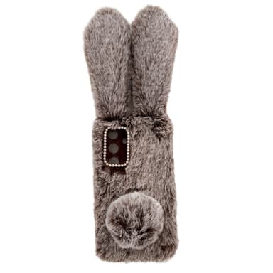 SKALO Samsung S24 3D Soft Furry Bunny Ears Suojakuori - Ruskea