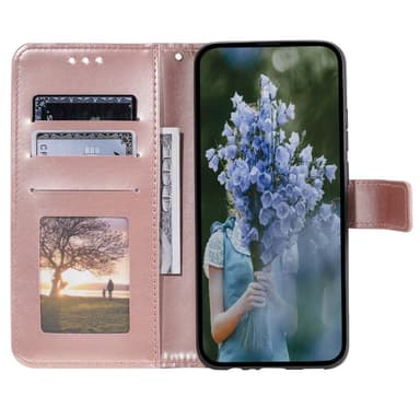 SKALO Samsung S23 FE Mandala lompakkokotelo - Ruusukulta