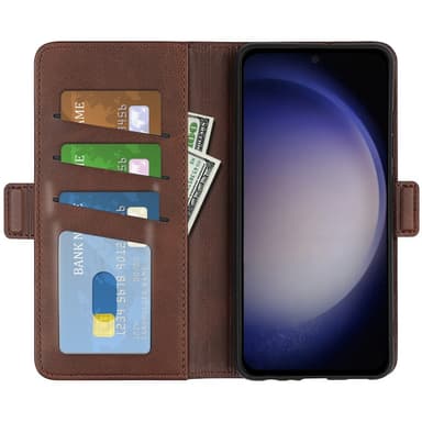 SKALO Samsung S24 Premium Wallet Lompakkokotelo - Ruskea