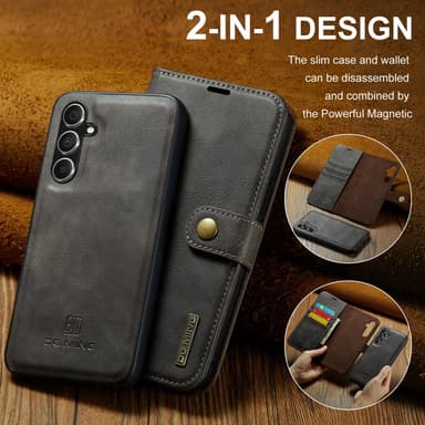 DG MING Samsung S23 FE 2-in-1 magneetti lompakkokotelo - Harmaa
