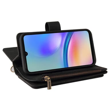 SKALO Samsung A05s 4G Big Wallet 17-lokeroa Lompakkokotelo - Musta