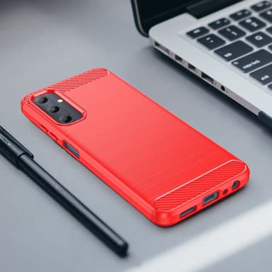 SKALO Samsung A05s 4G Armor Carbon Iskunkestävä TPU suojakuori - Punainen