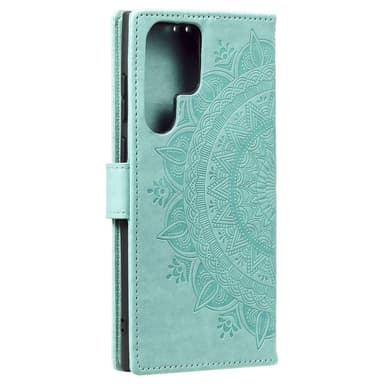 SKALO Samsung S24 Ultra Mandala lompakkokotelo - Turkoosi