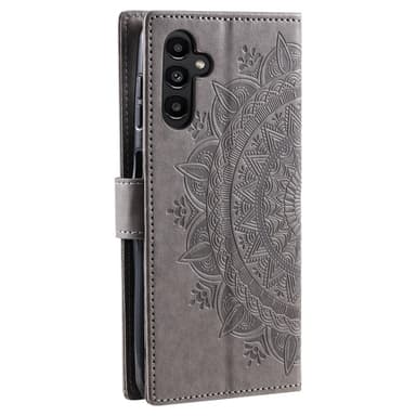 SKALO Samsung S24 Mandala lompakkokotelo - Harmaa