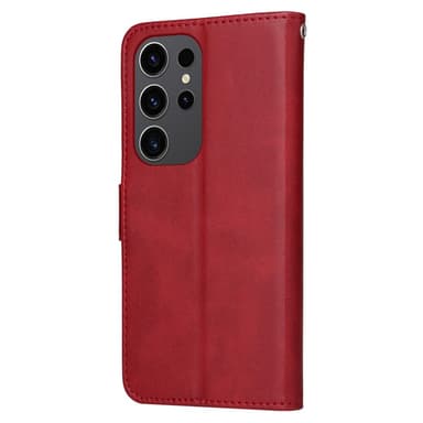 SKALO Samsung S24 Ultra PU-nahkainen Lompakkokotelo - Punainen