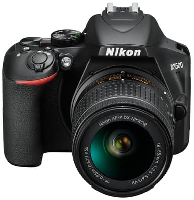 Nikon D3500 digitaalikamera + AF-P DX Nikkor 18–55 mm zoomiobjektiivi