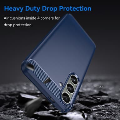 SKALO Samsung S24+ Armor Carbon Iskunkestävä TPU suojakuori - Sininen