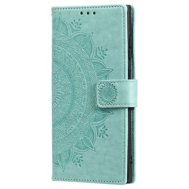 SKALO Samsung S24 Ultra Mandala lompakkokotelo - Turkoosi