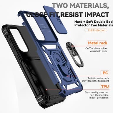 SKALO Samsung S24 Armor hybridi metallirengas kameran liukusäädin - Sininen