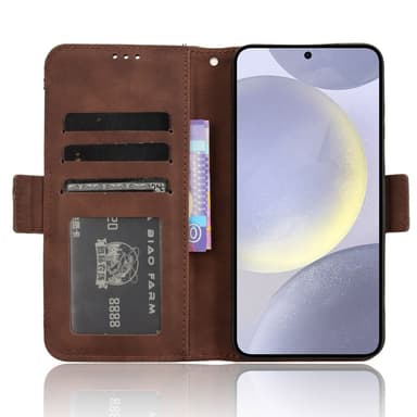 SKALO Samsung S24 6-lokeroa Lompakkokotelo - Ruskea