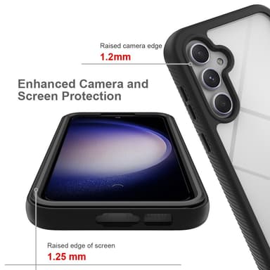 SKALO Samsung S24 Iskunkestävä Clear Hybridi Suojakuori - Musta