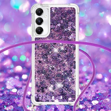 SKALO Samsung A05s 4G Juoksuhiekka Glitter Mobile kaulapanta - Violetti