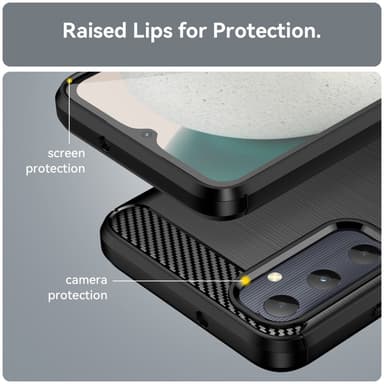 SKALO Samsung A05s 4G Armor Carbon Iskunkestävä TPU suojakuori - Musta