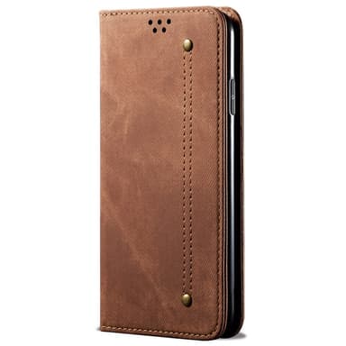 SKALO Samsung S24 Jeans Lompakkokotelo - Ruskea