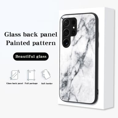 SKALO Samsung S24 Ultra Marmori karkaistu lasi TPU-suojakuori - #3
