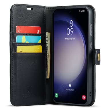 DG MING Samsung S23 FE 2-in-1 magneetti lompakkokotelo - Musta