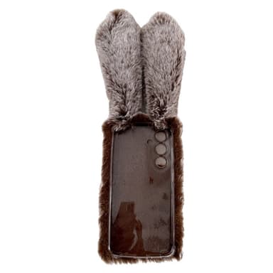 SKALO Samsung S24 3D Soft Furry Bunny Ears Suojakuori - Ruskea