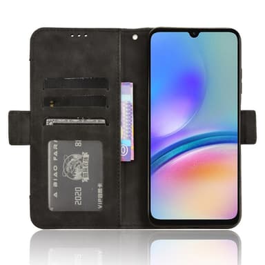 SKALO Samsung A05s 4G 6-lokeroa Lompakkokotelo - Musta