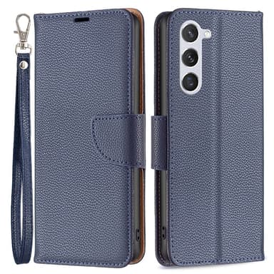 SKALO Samsung S24 Litchi Lompakkokotelo - Tummansininen
