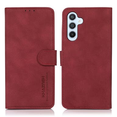 SKALO Samsung S24 KHAZNEH Lompakkokotelo PU-nahasta - Punainen