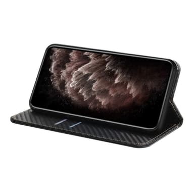 SKALO Samsung S24 Carbon Fiber Lompakkokotelo - Musta