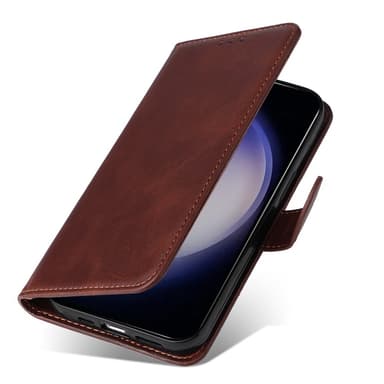SKALO Samsung S24+ PU-nahkainen Lompakkokotelo - Ruskea