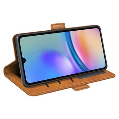 SKALO Samsung A05s 4G Premium Wallet Lompakkokotelo - Vaaleanruskea
