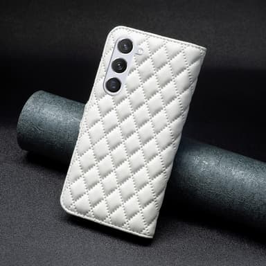 SKALO Samsung S24 BINFEN COLOR Tikattu Lompakko - Valkoinen