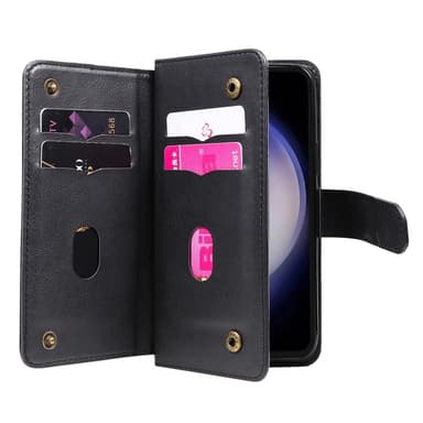 SKALO Samsung S23 FE 10-lokeroa Lompakkokotelo - Musta