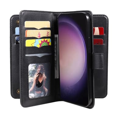 SKALO Samsung S24 Ultra 10-lokeroa Lompakkokotelo - Musta